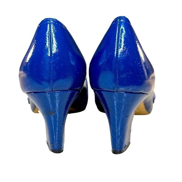 Tahari Billie 2 Patent Leather Peep Toe Pump. Royal blue Cobalt blue - Picture 3 of 8